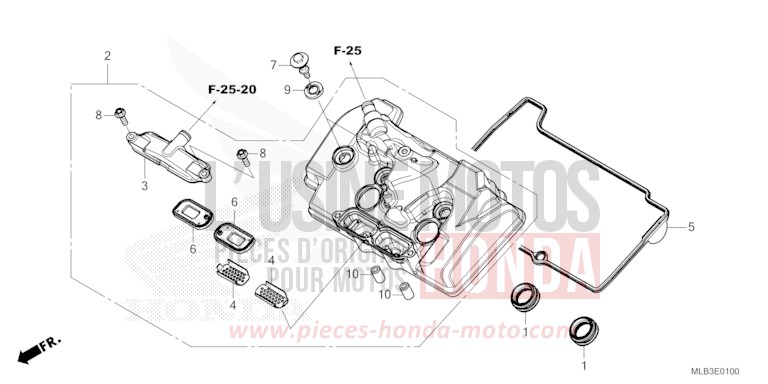 COUVERCLE DE CULASSE for Hornet 750 PEARL GLARE WHITE (NHB53) from 2023